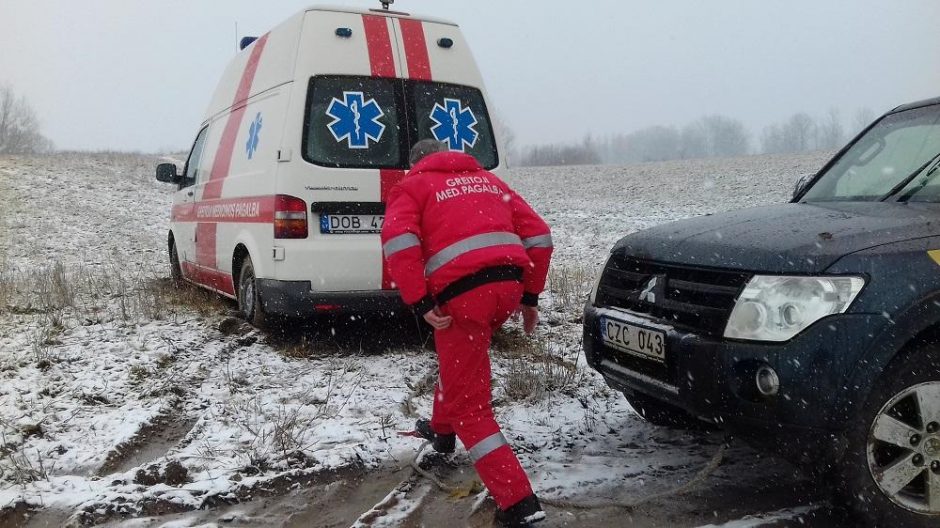 Pas senjorę skubėjusiems medikams prireikė pasieniečių pagalbos