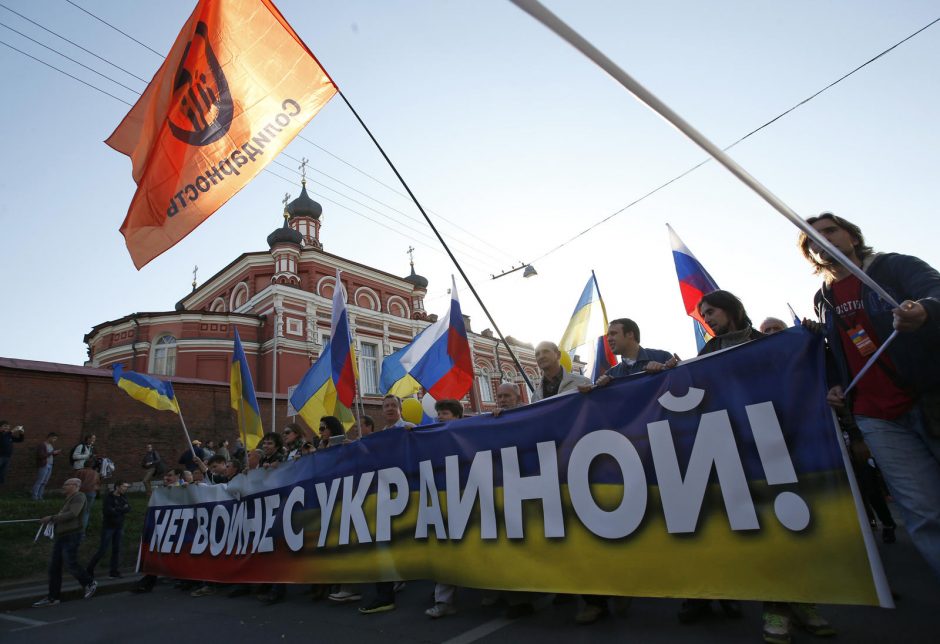 Maskvoje – tūkstantinė demonstracija prieš Kremliaus vaidmenį Ukrainoje