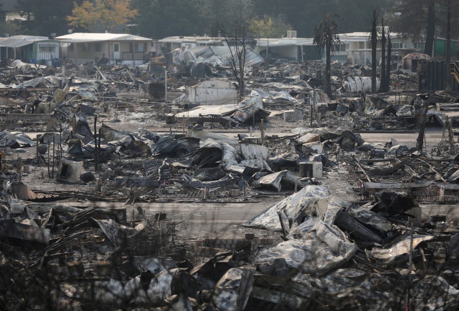 Per gaisrus Kalifornijoje žuvusių žmonių skaičius padidėjo iki 40