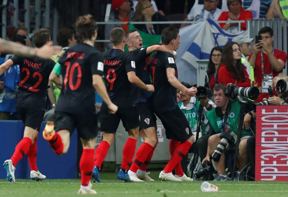 Kroatijos futbolininkai po pratęsimo pateko į pasaulio čempionato finalą