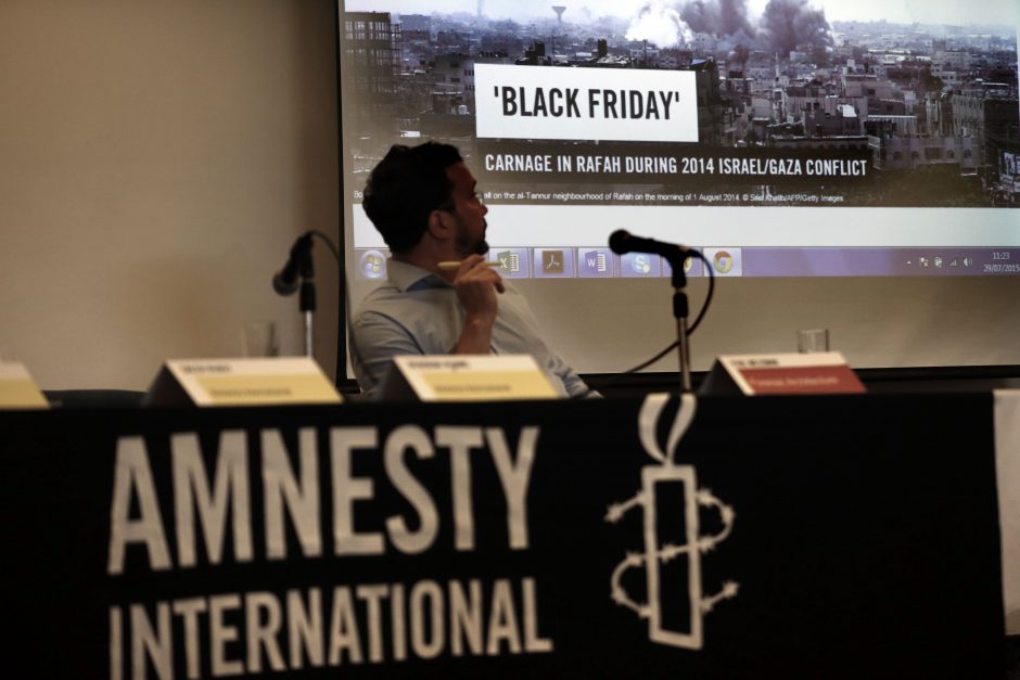 „Amnesty International“: surinkta tvirtų įrodymų apie Izraelio karo nusikaltimus