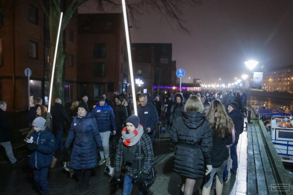 Klaipėdos senamiestyje žygiavo šviečiantys keturkojai