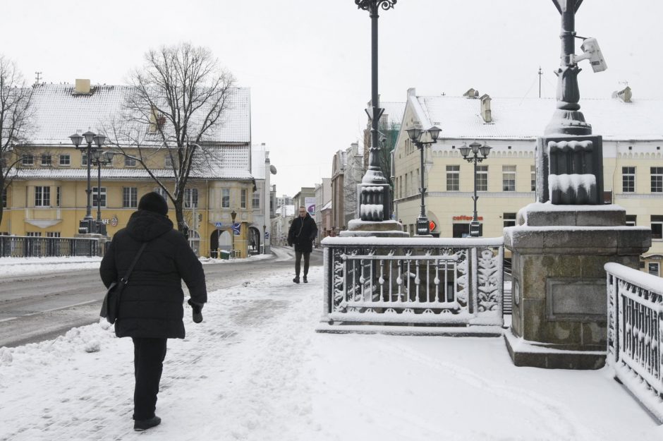 Klaipėdoje vėl prisnigo