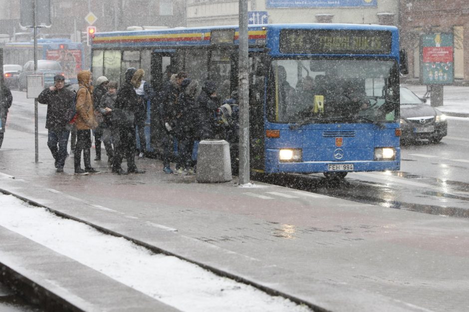 Žiema trauktis neskuba: pajūryje – žvarbus vėjas ir sniegas