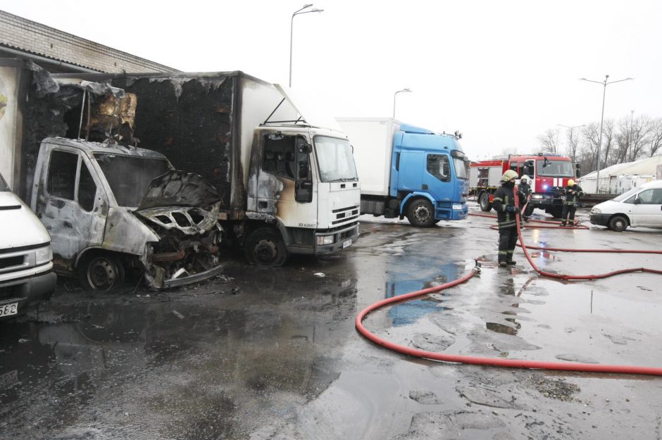 Klaipėdoje vienu metu degė trys automobiliai