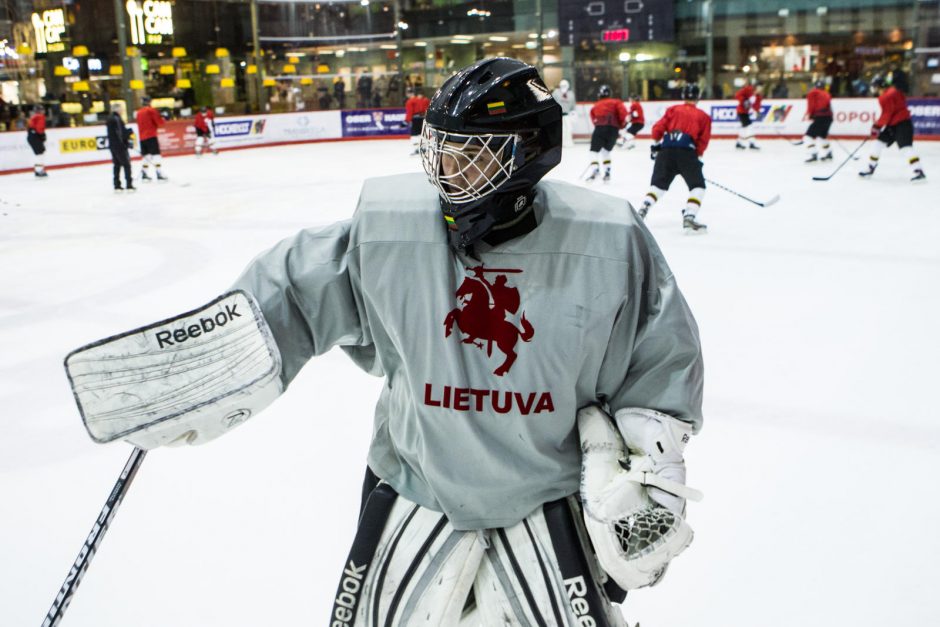 Lietuvos vyrų ledo ritulio rinktinės treniruotė