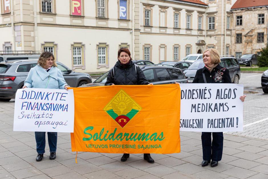  Sveikatos priežiūros darbuotojų akcija Vilniuje