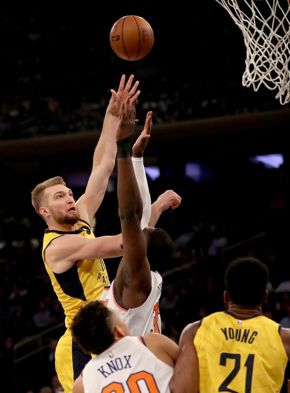 D. Sabonis vedė „Pacers“ komandą į pergalę Niujorke