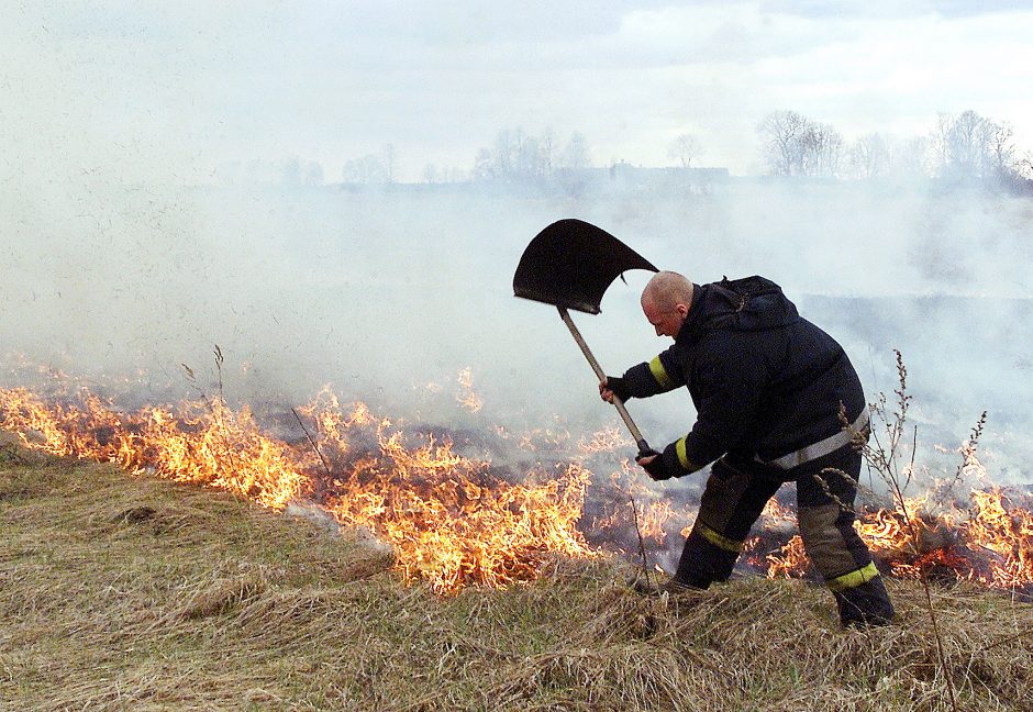 Sodų bendrijoje liepsnojo pernykštė žolė