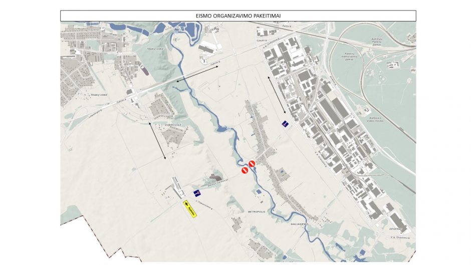 Priminimas: eismas per Vokės tiltą nukreipiamas apylanka