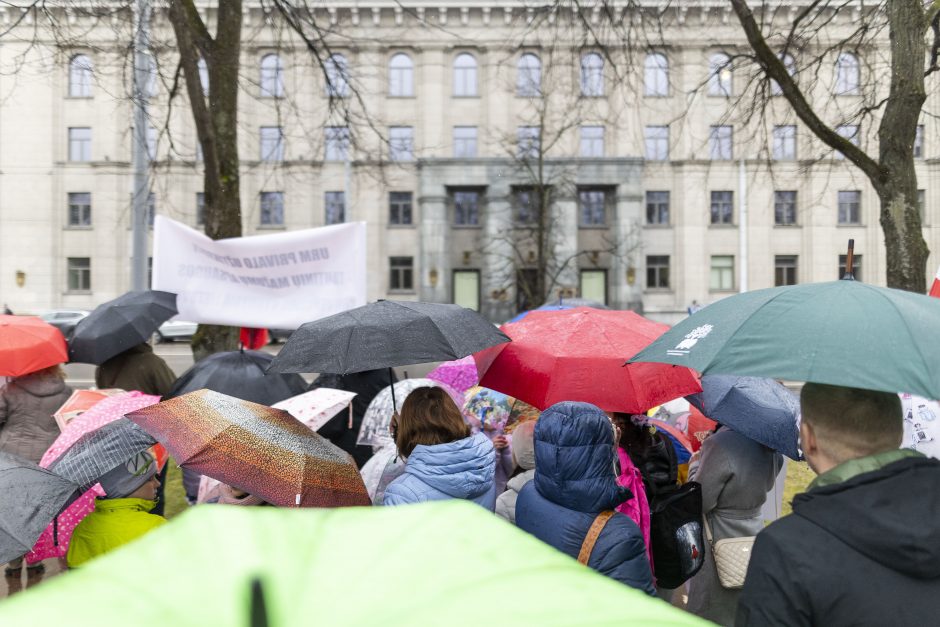 Protestuotojai reikalavo atšaukti Trakų rajono švietimo įstaigų pertvarką