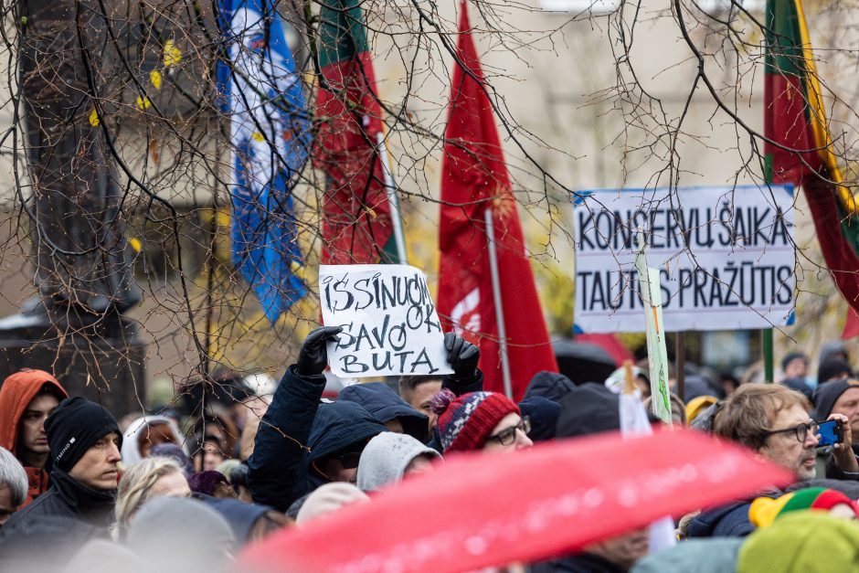 Mitinge dėl NT mokesčio – keli tūkstančiai žmonių: plešia kaip Naujininkų narkomanas