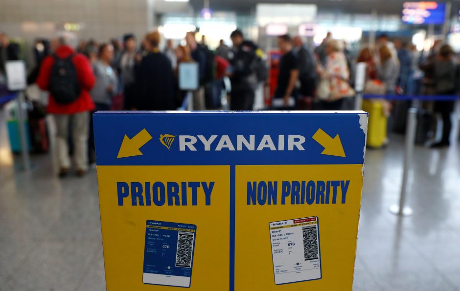 Dėl „Ryanair“ darbuotojų streiko Europoje atšaukė maždaug 250 skrydžių