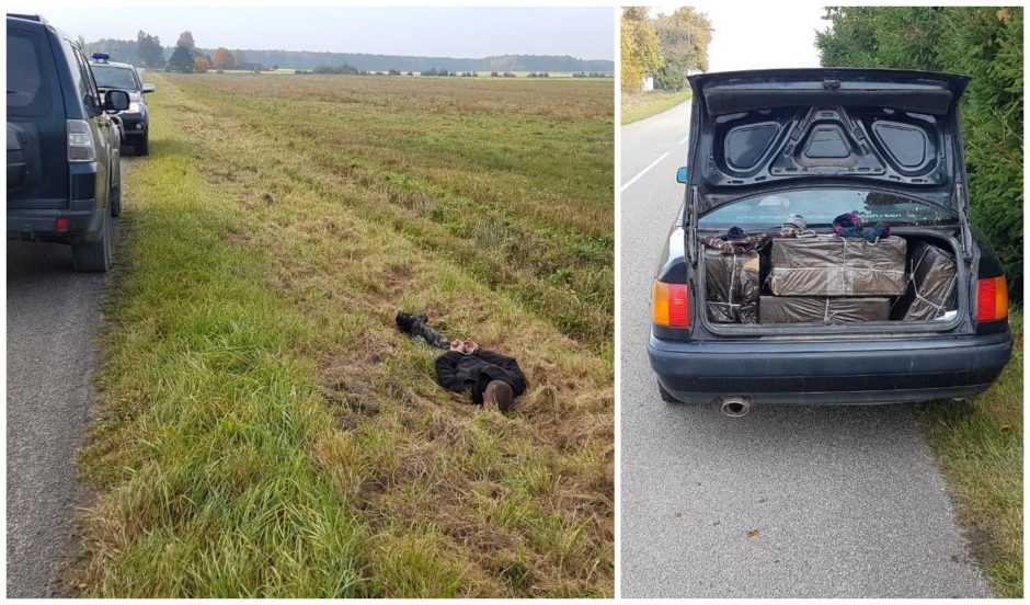 Pasprukti nepavyko: pasieniečiams įkliuvo rūkalus gabenę Šalčininkų rajono gyventojai