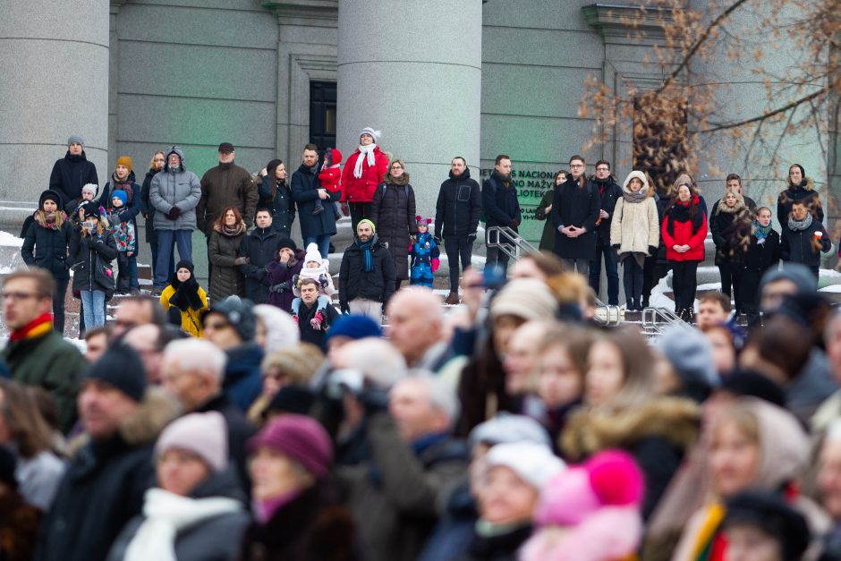 Valstybės vėliavos pakėlimo ceremonija Nepriklausomybės aikštėje