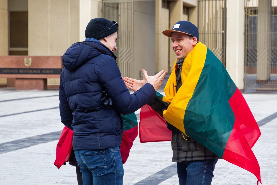 Šventinis trijų Baltijos valstybių pakėlimo ceremonija ir trispalvės nešimas 