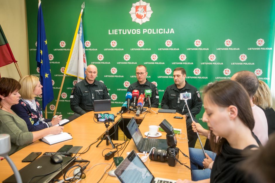 Spaudos konferencija dėl korupcijos skandalo Kauno policijoje