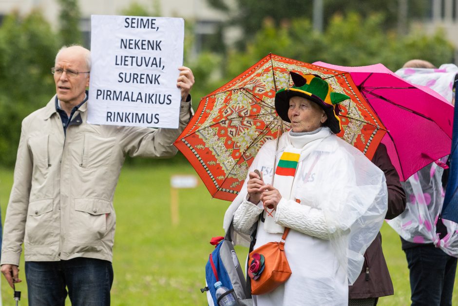 Šeimų sąjūdžio mitinge – ir Seimo nariai: protestuotojai piktinosi valdžios sprendimais