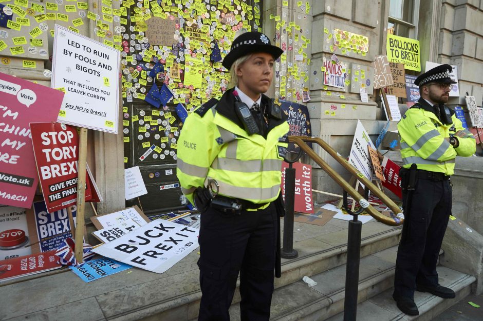 Londono gatves užkimšę demonstrantai reikalavo naujo balsavimo dėl „Brexit“