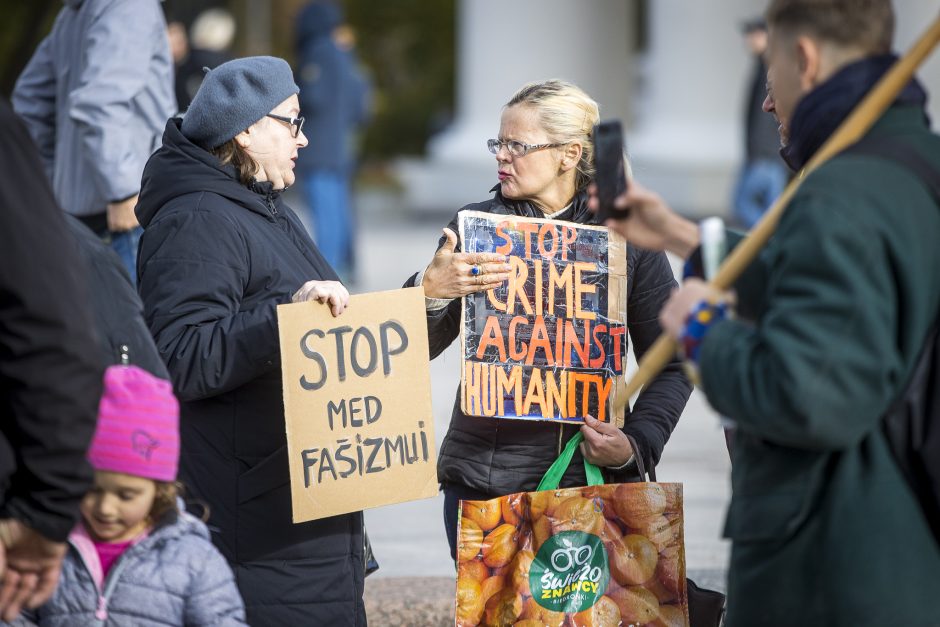 Į A. Astrauskaitės mitingą dalyvių susirinko negausiai: policija sulaikė du žmones