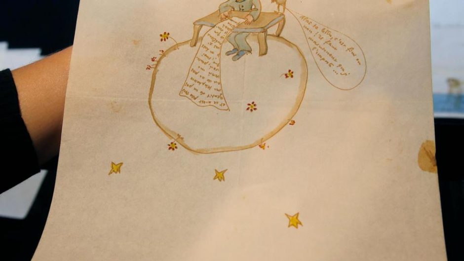 „Mažojo princo“ autoriaus iliustruotas laiškas parduotas už ketvirtį milijono eurų