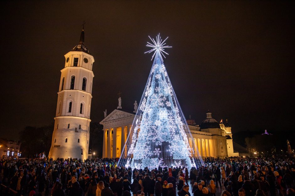 Kalėdų eglės įžiebimas Vilniuje 2021