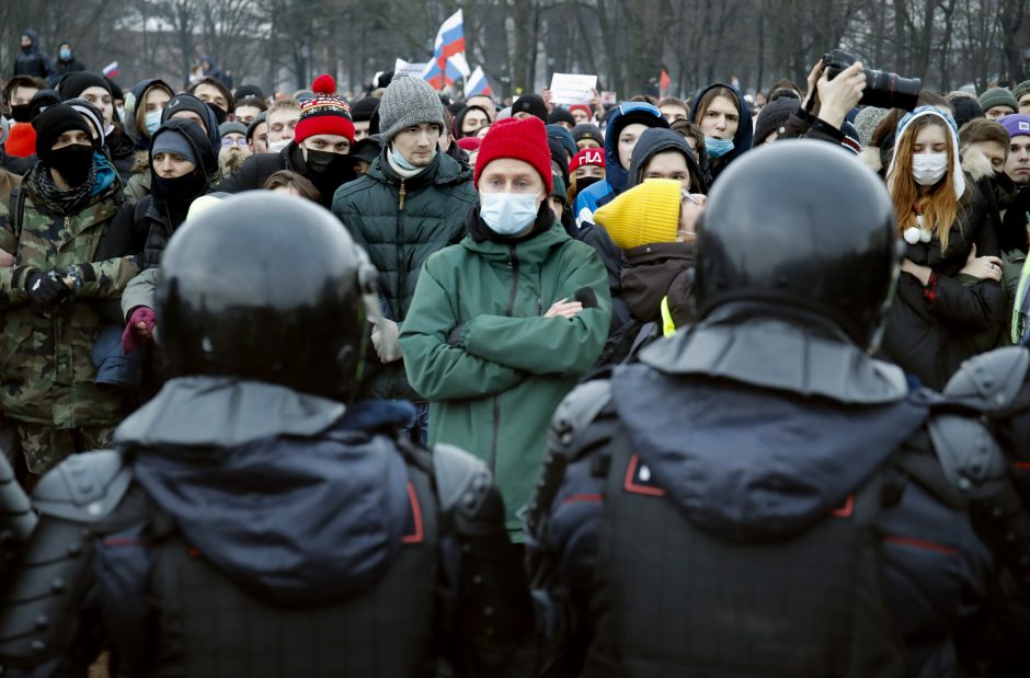 Maskvoje areštuojami protestuojantys A. Navalno šalininkai