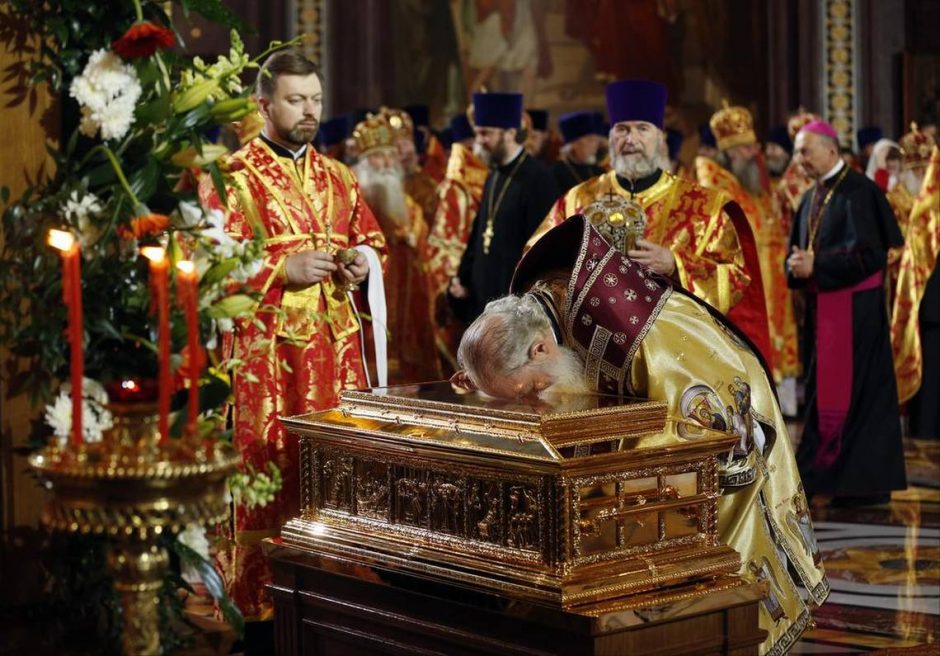 Šv. Mikalojaus relikviją Maskvoje pasitiko minios tikinčiųjų