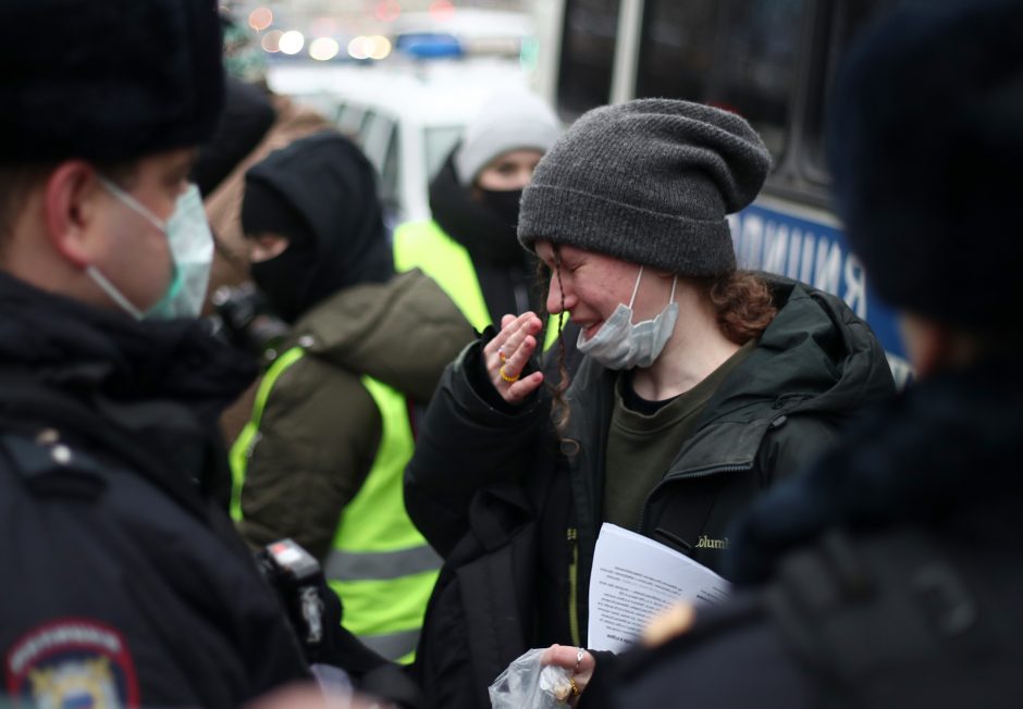 Maskvoje areštuojami protestuojantys A. Navalno šalininkai