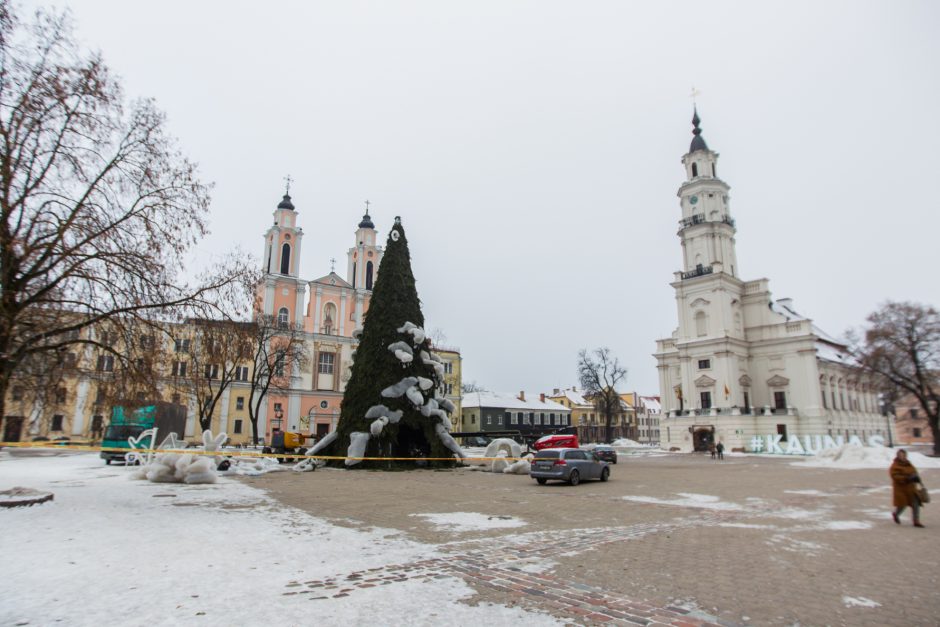 Kaunas atsisveikina su Kalėdų egle: kur dės plastikinius šiaudelius?