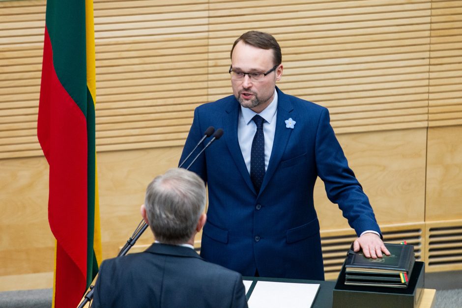 Kultūros ministro M. Kvietkausko priesaika Seime