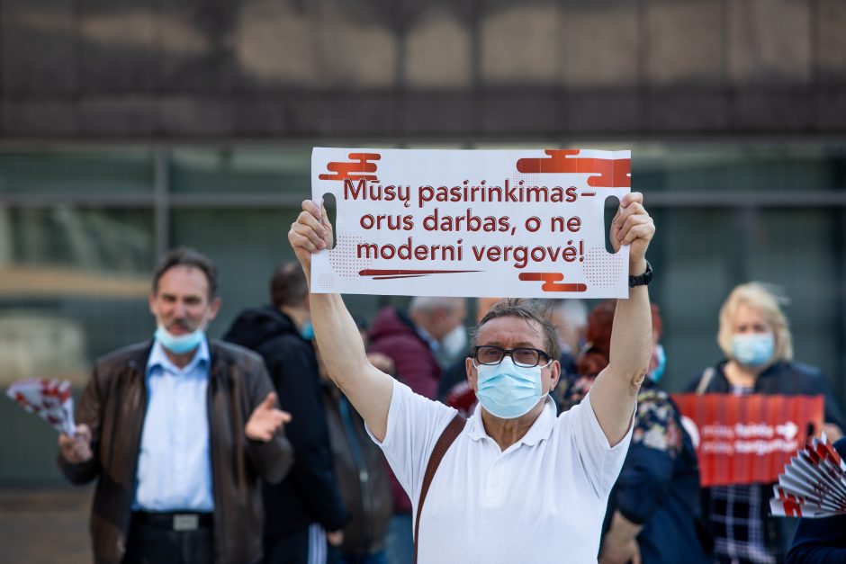 Vilniaus viešojo transporto darbuotojų mitingas