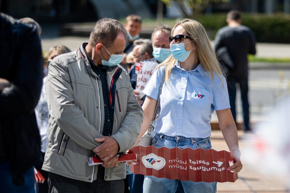 Vilniaus viešojo transporto darbuotojų mitingas