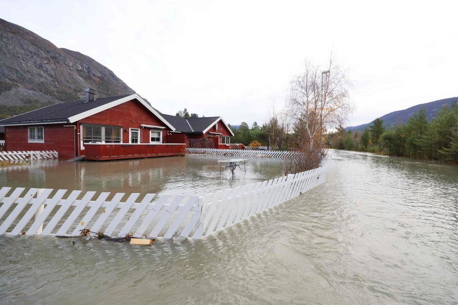 Norvegijoje potvyniai privertė daugiau kaip 100 žmonių palikti savo namus
