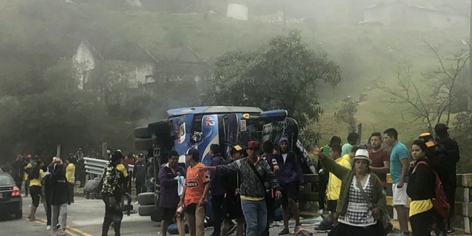 Ekvadore per autobuso avariją žuvo 12 futbolo sirgalių