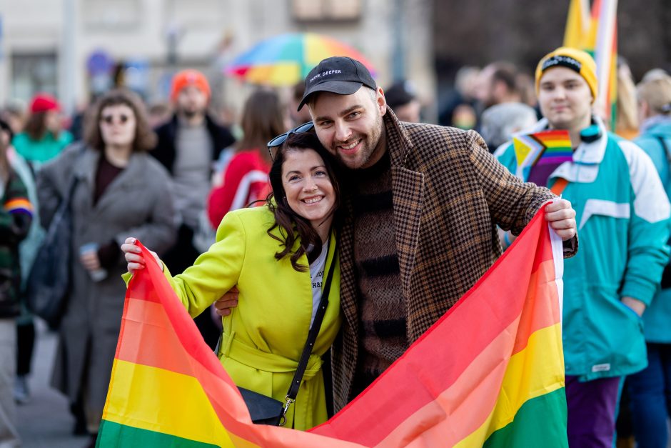 Protestuotojai ragino į Seimo sesiją įtraukti Partnerystės įstatymą: gana mus skaldyti ir skirstyti