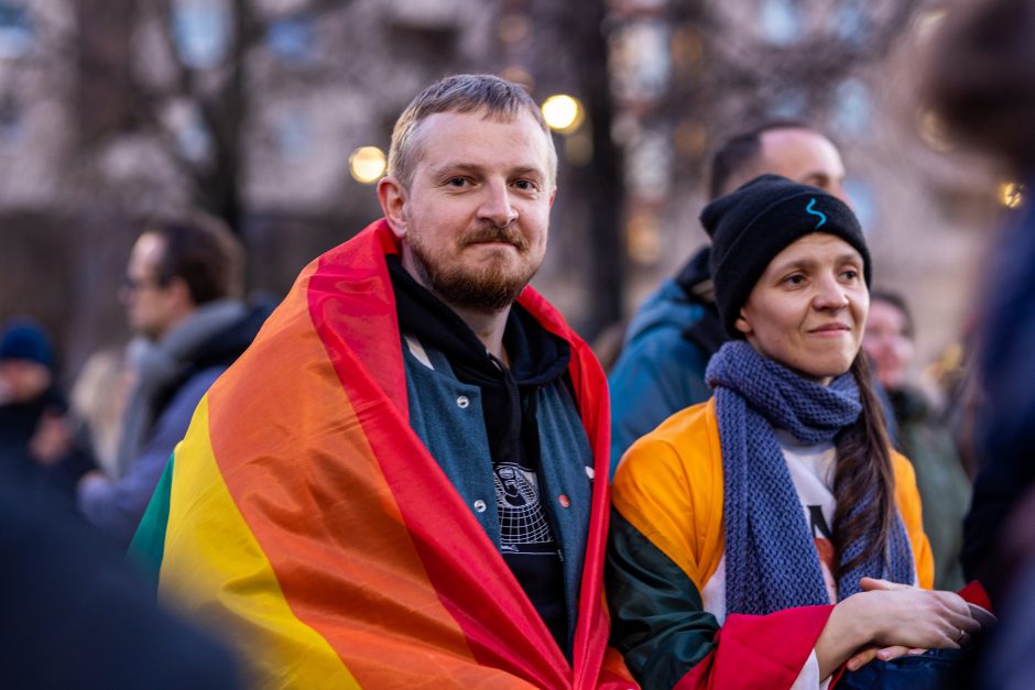 Protestuotojai ragino į Seimo sesiją įtraukti Partnerystės įstatymą: gana mus skaldyti ir skirstyti