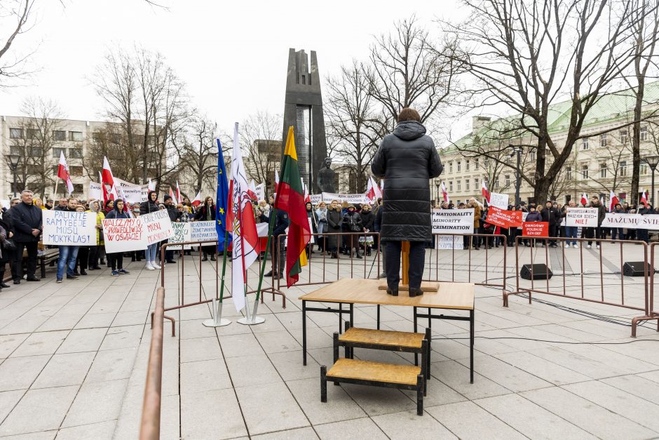 Dėl Trakų rajono švietimo įstaigų pertvarkos – protestas prie Vyriausybės 