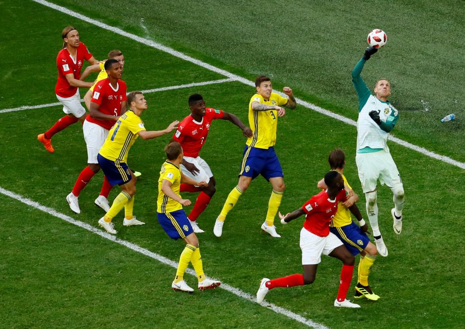 Švedija pateko į pasaulio futbolo čempionato ketvirtfinalį