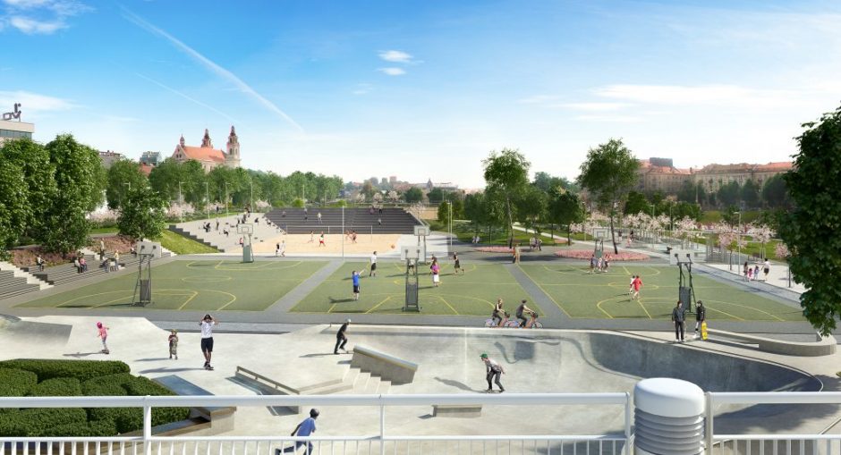 Vilniuje, prie Baltojo tilto, atsiras naujas sporto aikštynas