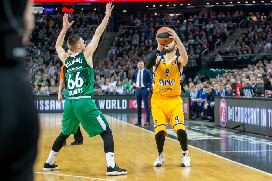 „Žalgiris“ po atkaklios kovos nusileido „Chimki“ krepšininkams