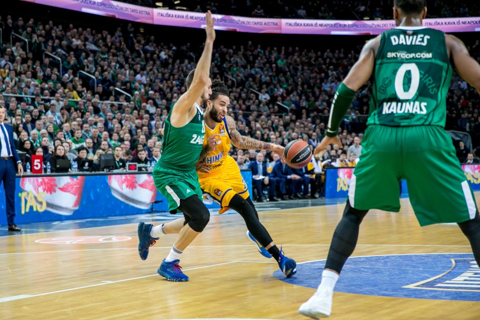 „Žalgiris“ po atkaklios kovos nusileido „Chimki“ krepšininkams