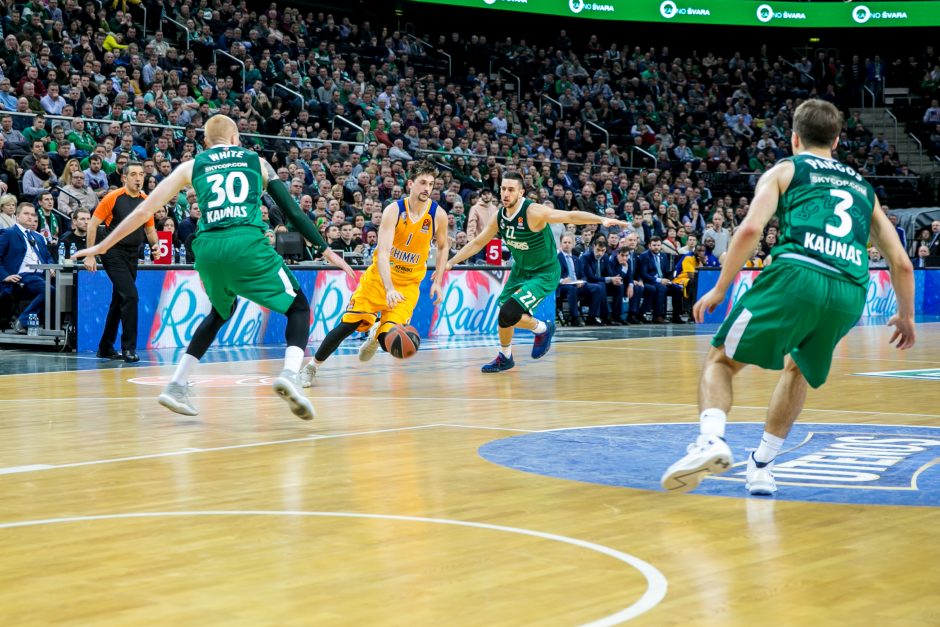 „Žalgiris“ po atkaklios kovos nusileido „Chimki“ krepšininkams