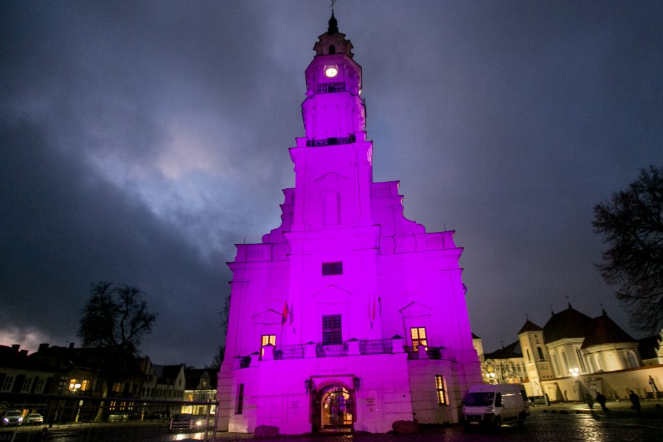 Neišnešiotų naujagimių dieną Kaunas nušvito purpurine spalva