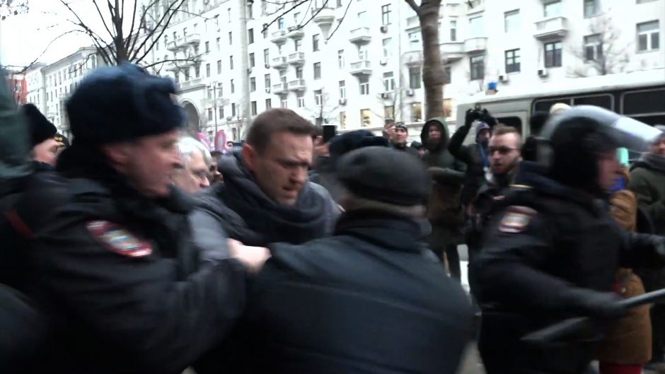 Per protestą sulaikytas Kremliaus kritikas A. Navalnas iš policijos paleistas