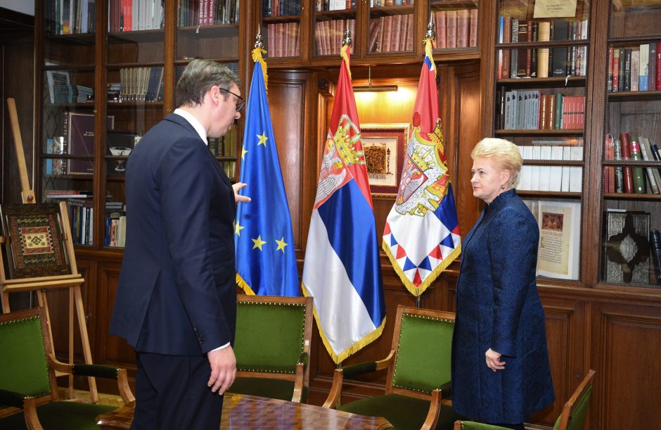 D. Grybauskaitė Serbiją ragina laikytis ES pozicijų dėl Rusijos