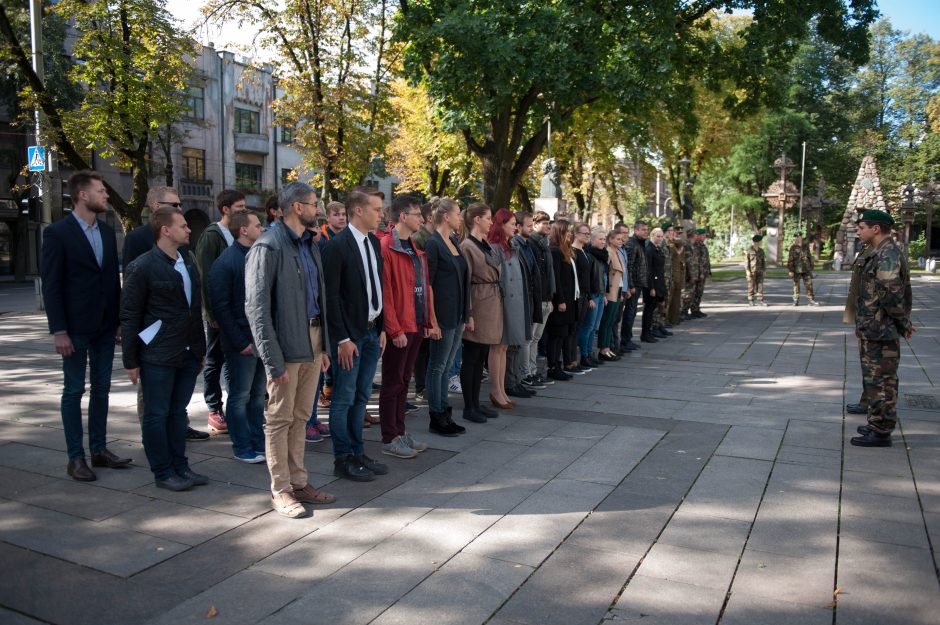 Istorinė akimirka: Kaune – masinė KTU studentų šaulių priesaika