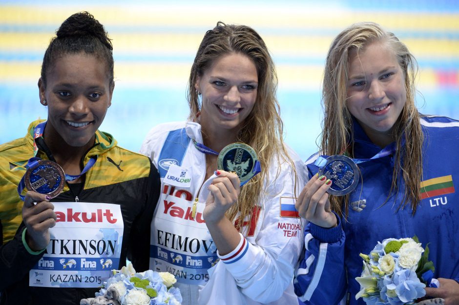 R. Meilutytei – pasaulio plaukimo čempionato sidabras