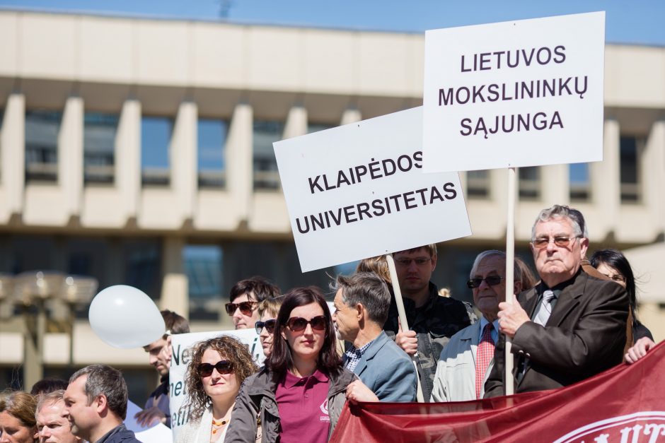 Po Seimo langais – mitingas dėl universitetų reformos