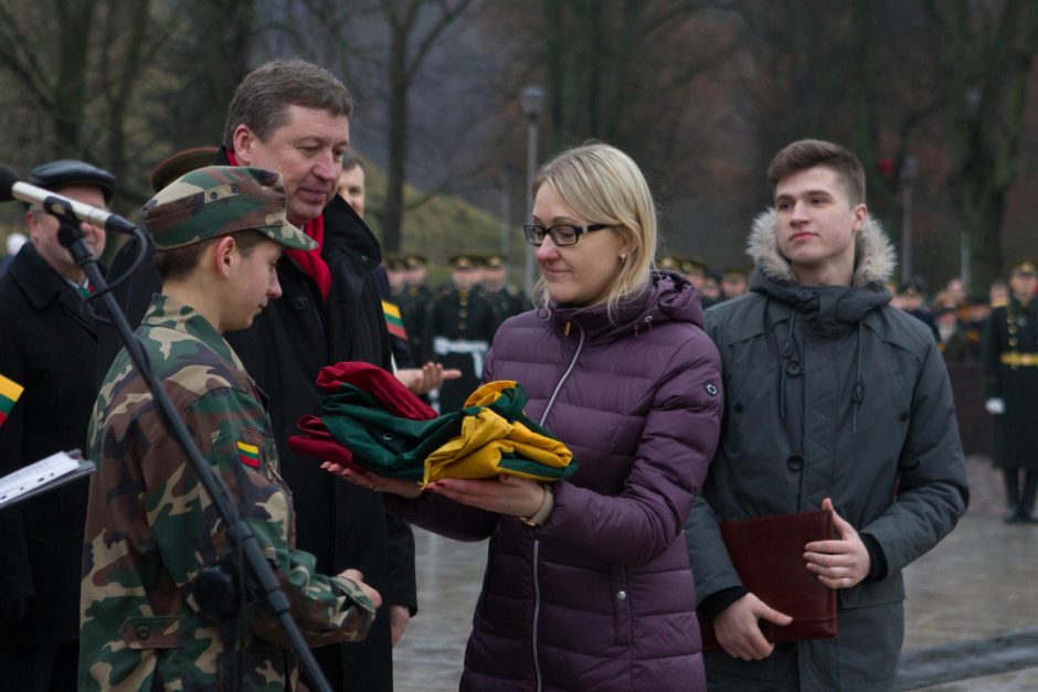 Vėliavos dieną Gedimino bokšte iškelta trispalvė